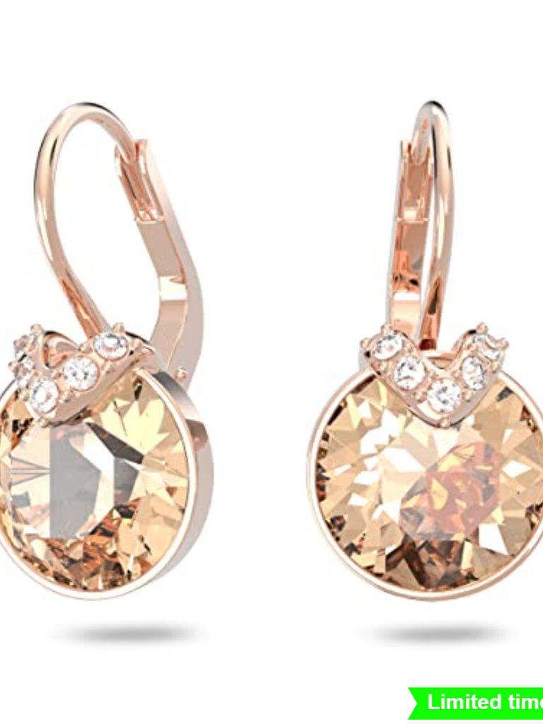 Drop & Dangle Crystal Earrings, Rose Gold Plated, Lever Back, Gift For Her